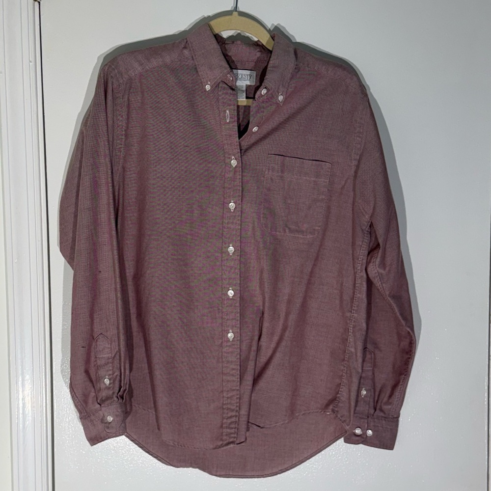 Lands' End Women’s Casual Button-Down Shirt - Burgundy